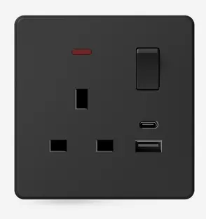 MFZ USB SOCKET TYPE-C 13A 7X7 BLACK