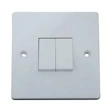 SOPAR 2GANG 1WAY SWITCH 10A 7X7